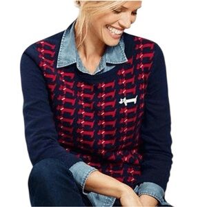 Talbots Blue Red Scottie Dog Sweater Women’s Medium Knit Top Novelty Print
ZZ